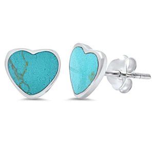 Heart Shaped Turquoise Earrings